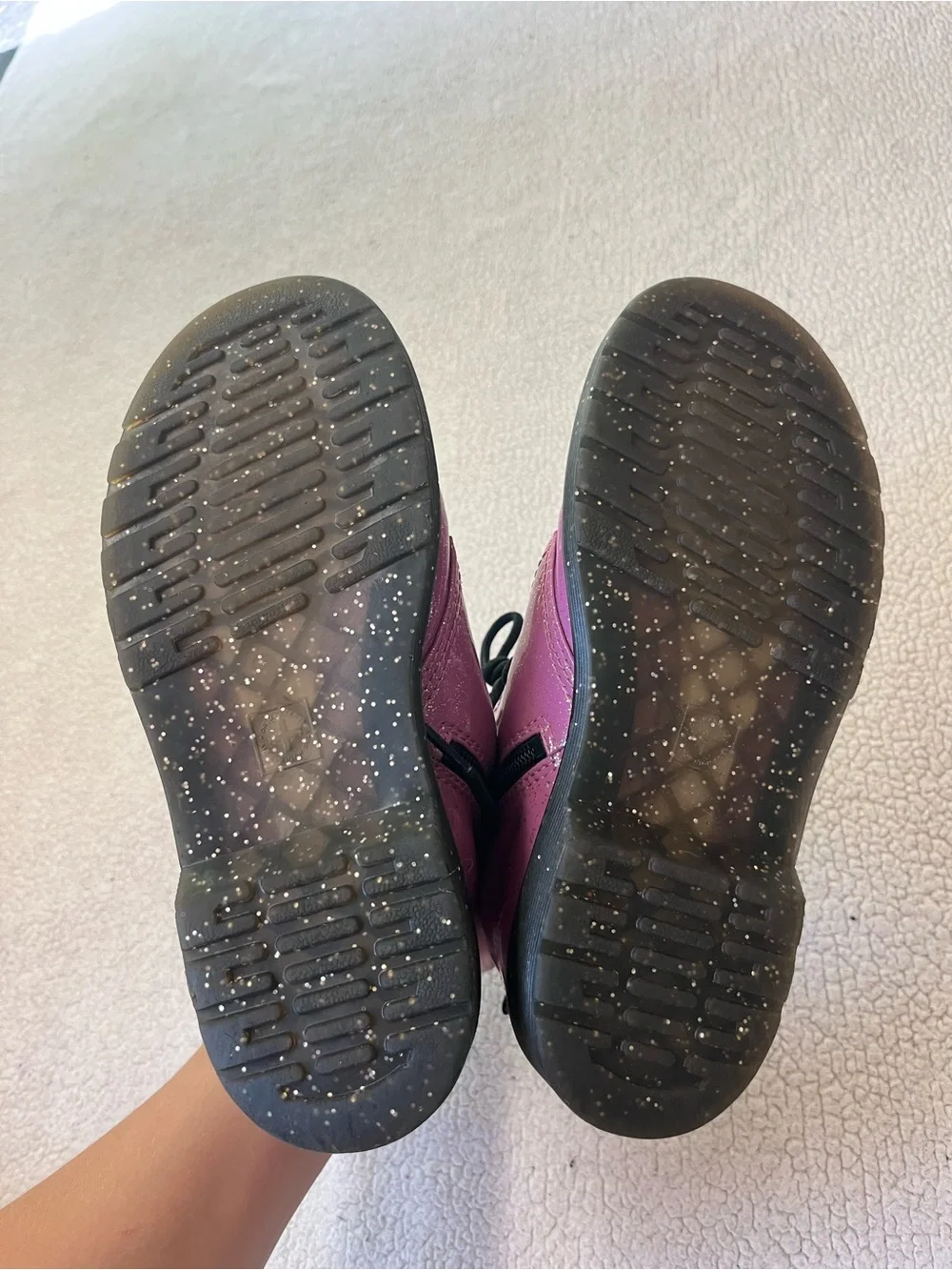 Dr. Martens Pink Cosmic Glitter Combat Boots Girls Youth Size 4